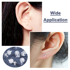 60 Sets 6 Style Crown & Cross & Swan & Vortex Transparent Resin Stud Earrings for Women&nbsp;EJEW-BG0001-02