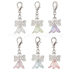 Glass Seed Beads & Acrylic Flower Angel Pendant Decorations&nbsp;HJEW-MZ00392