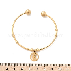 PVD Vacuum Plating 201 Stainless Steel Cuff Bangles&nbsp;BJEW-M284-20G-1