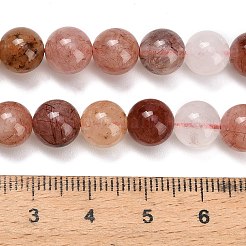 Natural Red Rutilated Quartz Beads Strands&nbsp;G-G300-A02-8mm