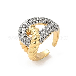 Brass Micro Pave Cubic Zirconia Rings&nbsp;RJEW-D307-04G-B