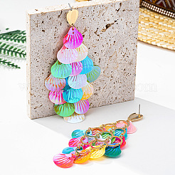 Plastic & Alloy Dangle Stud Earrings&nbsp;WG5FFAC-01