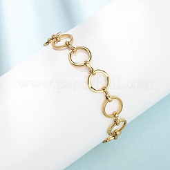 304 Stainless Steel Round Ring Link Chain Bracelets for Women&nbsp;BJEW-F536-02G