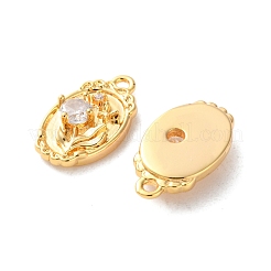 Brass Micro Pave Clear Cubic Zirconia Pendants&nbsp;KK-L221-005G