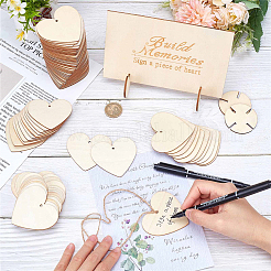 1 Set Wooden Wedding Guest Book Alternative&nbsp;AJEW-CP0005-17
