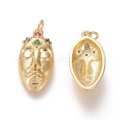 Brass Micro Pave Cubic Zirconia Pendants&nbsp;ZIRC-L091-063G