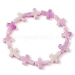 7Pcs 7 Colors Cross Acrylic Beads Stretch Bracelets for Women Men&nbsp;BJEW-JB11434
