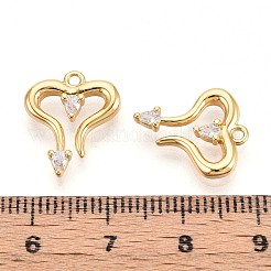 Brass Micro Pave Cubic Zirconia Pendants&nbsp;KK-N263-92B-G