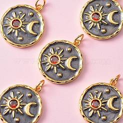 5Pcs Brass Micro Pave Cubic Zirconia Pendants&nbsp;ZIRC-SZ0001-73