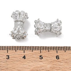 Brass Micro Pave Clear Cubic Zirconia Beads&nbsp;KK-D289-02P