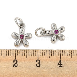 Brass Micro Pave Cubic Zirconia Pendants&nbsp;KK-G490-28B-P