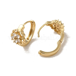 KC Gold Plated Brass Micro Pave Cubic Zirconia Hoop Earring&nbsp;EJEW-L271-11KCG-04