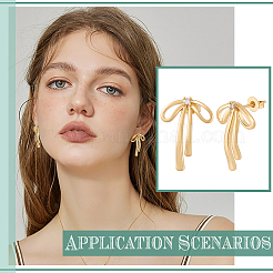 4 Pairs Brass with Cubic Zirconia Stud Earrings for Women&nbsp;EJEW-BC0001-17G