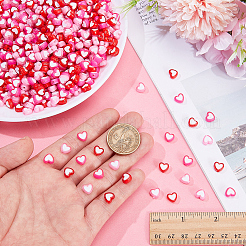 750Pcs 3 Colors Heart Acrylic Beads&nbsp;TACR-SP0001-40