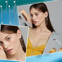 36Pcs 6 Colors Acrylic Pearl Beaded Cuff Earrings&nbsp;EJEW-UN0002-15
