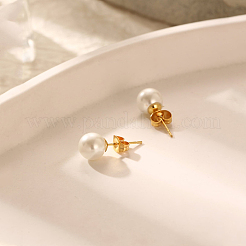 304 Stainless Steel with Imitation Pearl Stud Earrings for Women&nbsp;KT1806