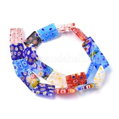 Rectangle Handmade Millefiori Glass Beads Strands&nbsp;LK-R004-22