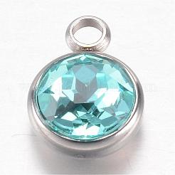 304 Stainless Steel Glass Rhinestone Charms&nbsp;STAS-G082-M