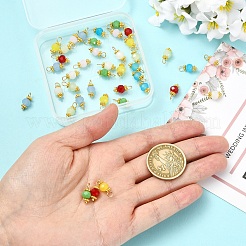 40Pcs 8 Style Glass Pendants&nbsp;PALLOY-YW00165