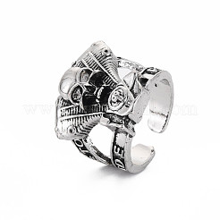 Men's Skull Alloy Open Cuff Ring&nbsp;RJEW-N029-086