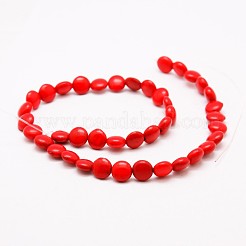 Flat Round Synthetic Turquoise Beads Strands&nbsp;TURQ-I022-10x5mm-01