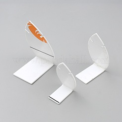 3Pcs 3 Sizes Leaf Shaped Acrylic Slant Back Jewelry Single Pendant Necklace Display Stands&nbsp;ODIS-WH20003-04