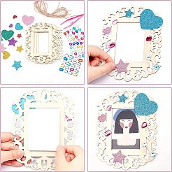 Undyed Wooden Photo Frame&nbsp;DIY-FG0002-86
