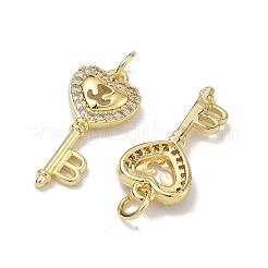 Valentine's Day Brass Micro Pave Clear Cubic Zirconia Pendants&nbsp;KK-K420-02A-G