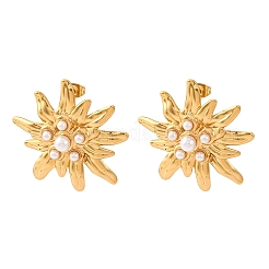304 Stainless Steel Flower Stud Earrings&nbsp;EJEW-S279-01G