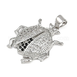 Brass Micro Pave Cubic Zirconia Pendants&nbsp;KK-A260-07B-P