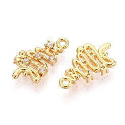 Brass Micro Pave Cubic Zirconia Pendants&nbsp;KK-N263-88G