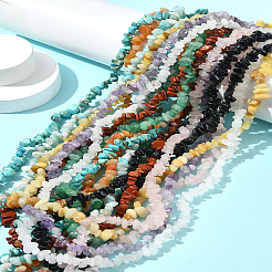 10 Strands 10 Styles Natural & Synthetic Mixed Gemstone Chip Beads Strands&nbsp;G-FS0005-89