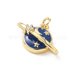 Brass Micro Pave Cubic Zirconia Enamel Pendants&nbsp;KK-L239-022G
