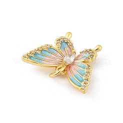 Brass Micro Pave Cubic Zirconia Pendants&nbsp;KK-K371-46G-03
