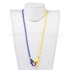 Personalized Two Tone ABS Plastic Cable Chain Necklaces&nbsp;X-NJEW-JN02825-05