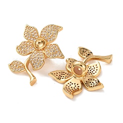 Brass Micro Pave Clear Cubic Zirconia Slide Charms&nbsp;LS-KK-K422-10G
