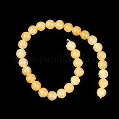 Natural Yellow Jade Bead Strands&nbsp;G-K121-02-6mm