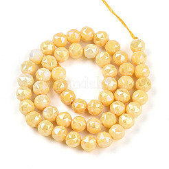 Anti-Tarnish Electroplate Glass Beads Strands&nbsp;X-GLAA-N010-8mm-06
