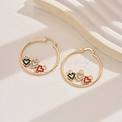 201 Stainless Steel Geometric Retro Casual Hoop Earrings&nbsp;ER1344-3