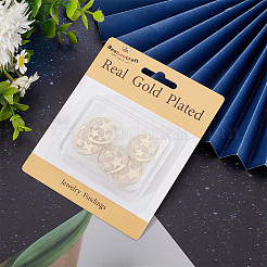 6Pcs Clear Cubic Zirconia Moon with Star Brooch Pin&nbsp;JEWB-BBC0001-02