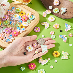 100Pcs 4 Styles Opaque Resin Cabochons&nbsp;CRES-TA0001-92