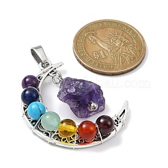 7 Chakra Gemstone Round Pendants&nbsp;PALLOY-JF02402-02