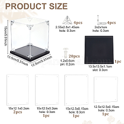 Acrylic Minifigures Display Cases with Black Base&nbsp;ODIS-WH0079-068A