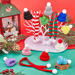 Woolen Crochet Mini Hat with Pom Pom Ball&nbsp;AJEW-GF0009-37