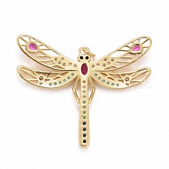 Rack Plating Brass Colorful Cubic Zirconia Pendants&nbsp;X-KK-M229-03G