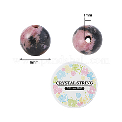DIY Natural Rhodonite Bead Stretch Bracelet Making Kits&nbsp;DIY-CJ0001-21A