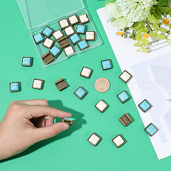 32Pcs 2 Colors Alloy & Synthetic Turquoise Buckles&nbsp;HJEW-PH02463
