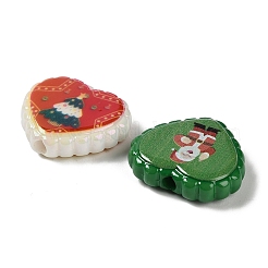 Christmas Printed Opaque Acrylic Beads&nbsp;OACR-D316-02A