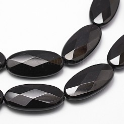 Natural Black Onyx Beads Strands&nbsp;G-P161-47-40x20mm