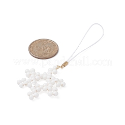 Christmas Glass Seed Beaded Pendant Decorations&nbsp;HJEW-TA00013-03